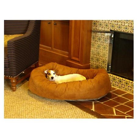 MAJESTIC PET 78899567302 32 in. Bagel Dog Pet Bed Suede Rust 788995673026